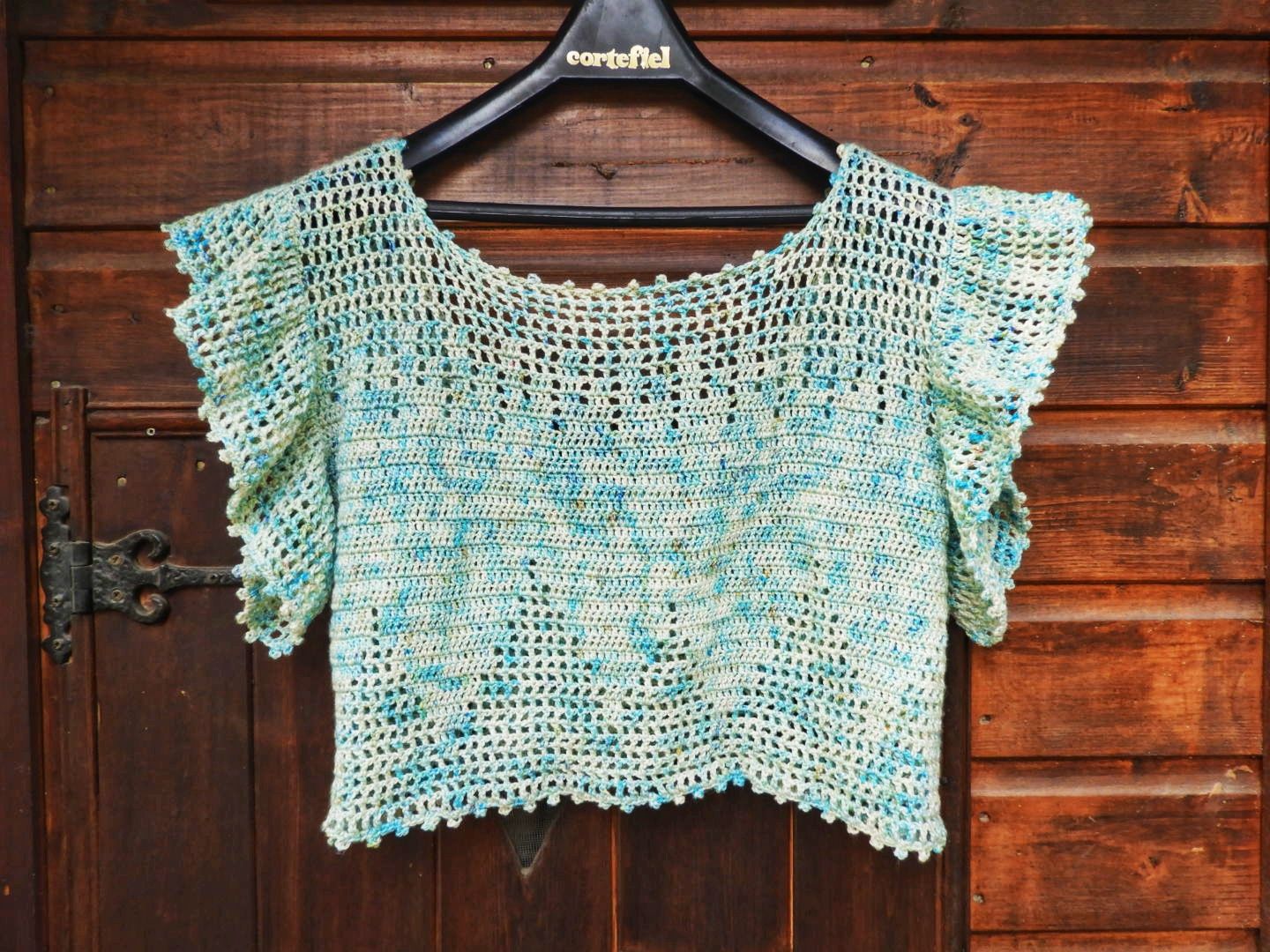 Crochet Sleeve Crop Top